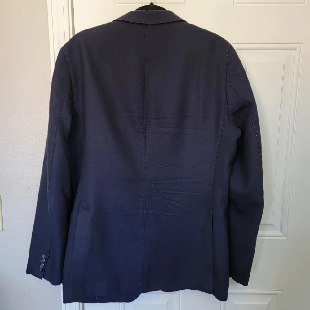 Bella Spalla Made In Italy Sport Coat Model Paolo Lunga Navy Size 52 Flaw